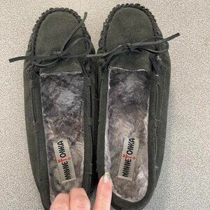 Minnetonka Moccasins ~ Size 10 ~ Grey ~ Never Worn!